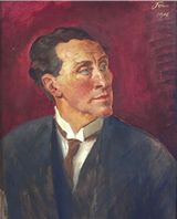 Portrait of Alfred Douglas, 13th Duke of Hamilton (1862-1940), by Augustus John, signed and dated 1916 - click for Scran Resource